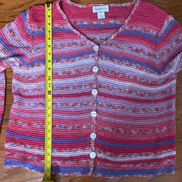 Chadwick shades of pink cardigan sweater with pearl buttons - size XL - Picture 10 of 10